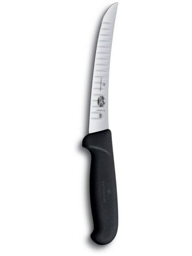 Victorinox Fibrox Boning Knife Curved Blade Fluted Edge 15 cm