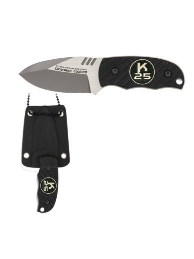 K25 Tactical Knife 6 cm black + case